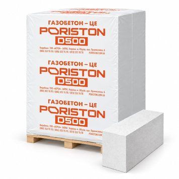 Газоблок Poriston (Порістон) 200x200x610 мм D500 Стіновий (1 м&sup3;) 000200_d500 фото