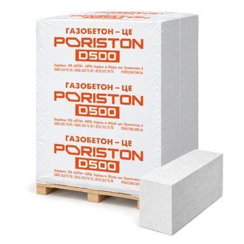 Газоблок Poriston (Порістон) 200x200x610 мм D500 Стіновий (1 м&sup3;) 000200_d500 фото